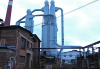 Sawdust suction into silo